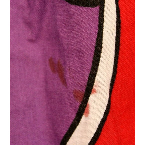 2 VTG 80s Disney Sports Theme Mickey Minnie Daisy Donald Red Curtain Panel Pleat - Picture 8 of 12